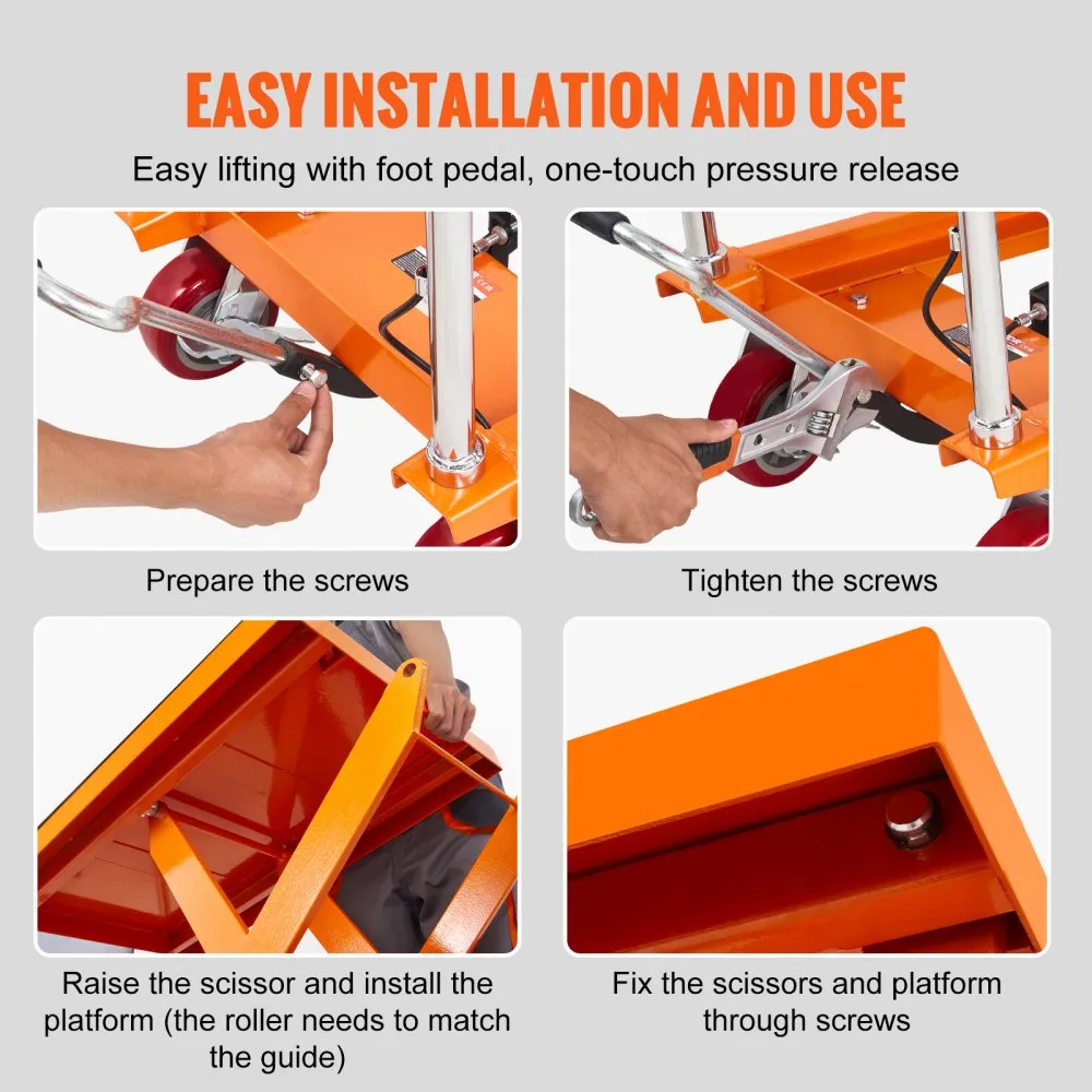 VEVOR Hydraulic Lift Table Cart | 330 lbs | 770 lbs | 1,760 lbs