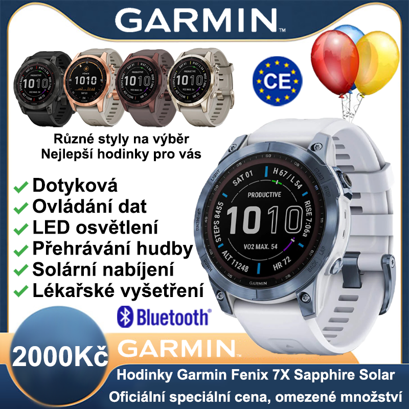 ⌚[Oficiální speciální nabídka] Chytré hodinky Garmin Fenix ​​​​7X Sapphire Solar