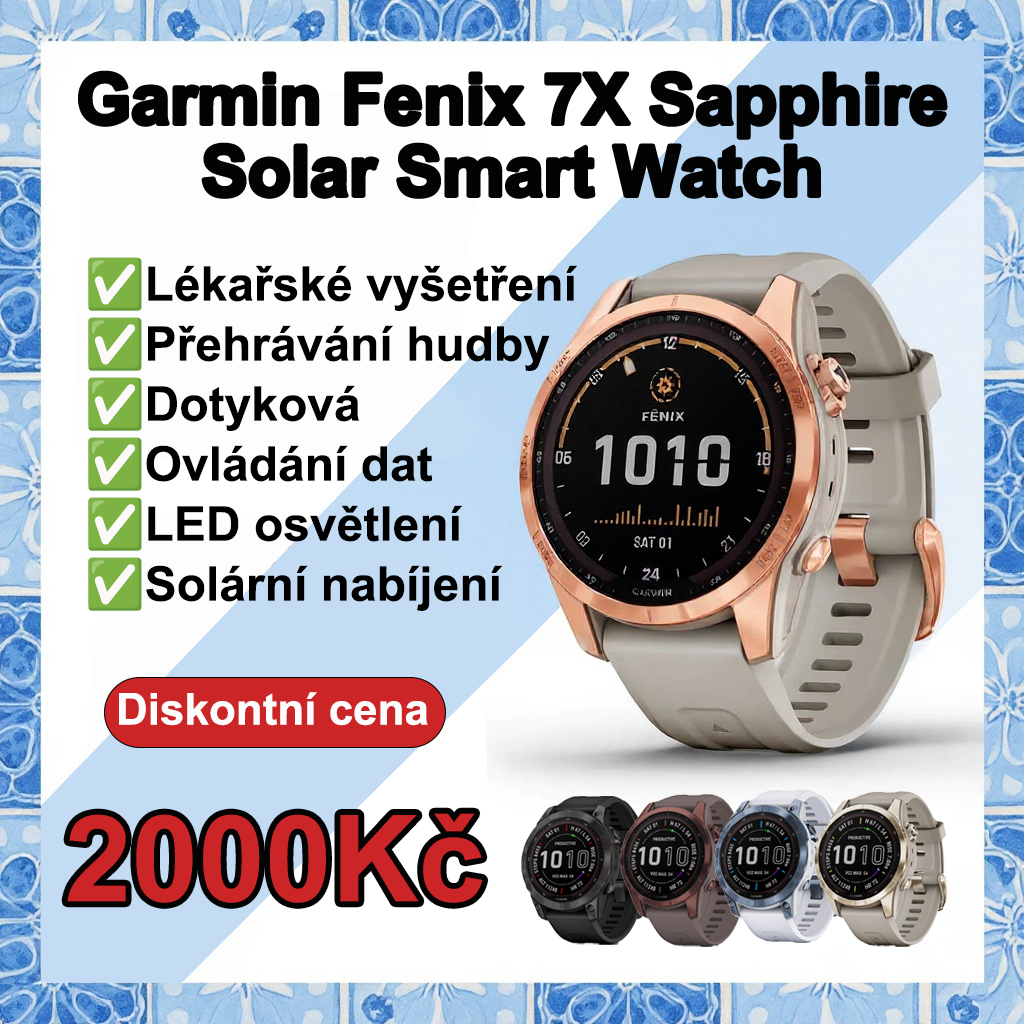 ⌚[Oficiální speciální nabídka] Chytré hodinky Garmin Fenix ​​​​7X Sapphire Solar
