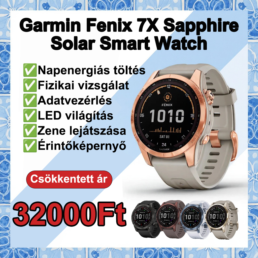⏰[Hivatalos különleges ajánlat] Garmin Fenix ​​​​​​7X Sapphire Solar okosóra