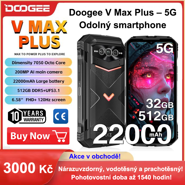 💪📱 Doogee V Max Plus 5G – výkonný a odolný smartphone s velkou baterií 
