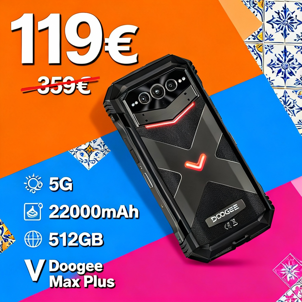 📱🔥📢Doogee V Max Plus – Smartphone 5G Resistente, Versão Global e Potente
