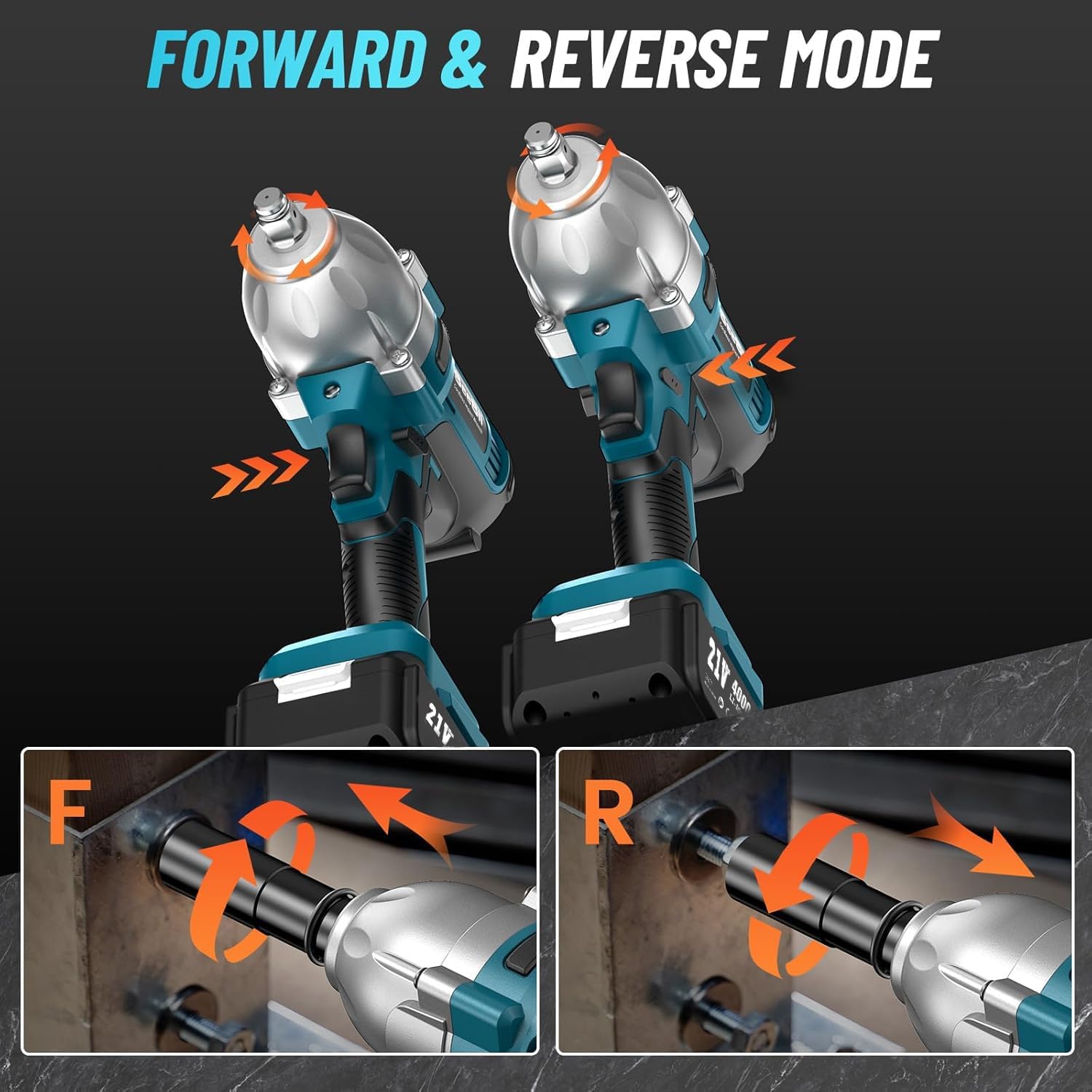 Chave de Impacto Seesii 665 FT-LBS (900 N.m) 3300IPM 1/2 Pistola de Impacto Elétrica de Alto Torque Chave de Impacto Sem Fio com Bateria de 21 V 2x4.0 Ah 6 Soquetes e Alojamento para Casa Carro Camião Conjunto de Ferramentas para Remover Porcas de Roda
