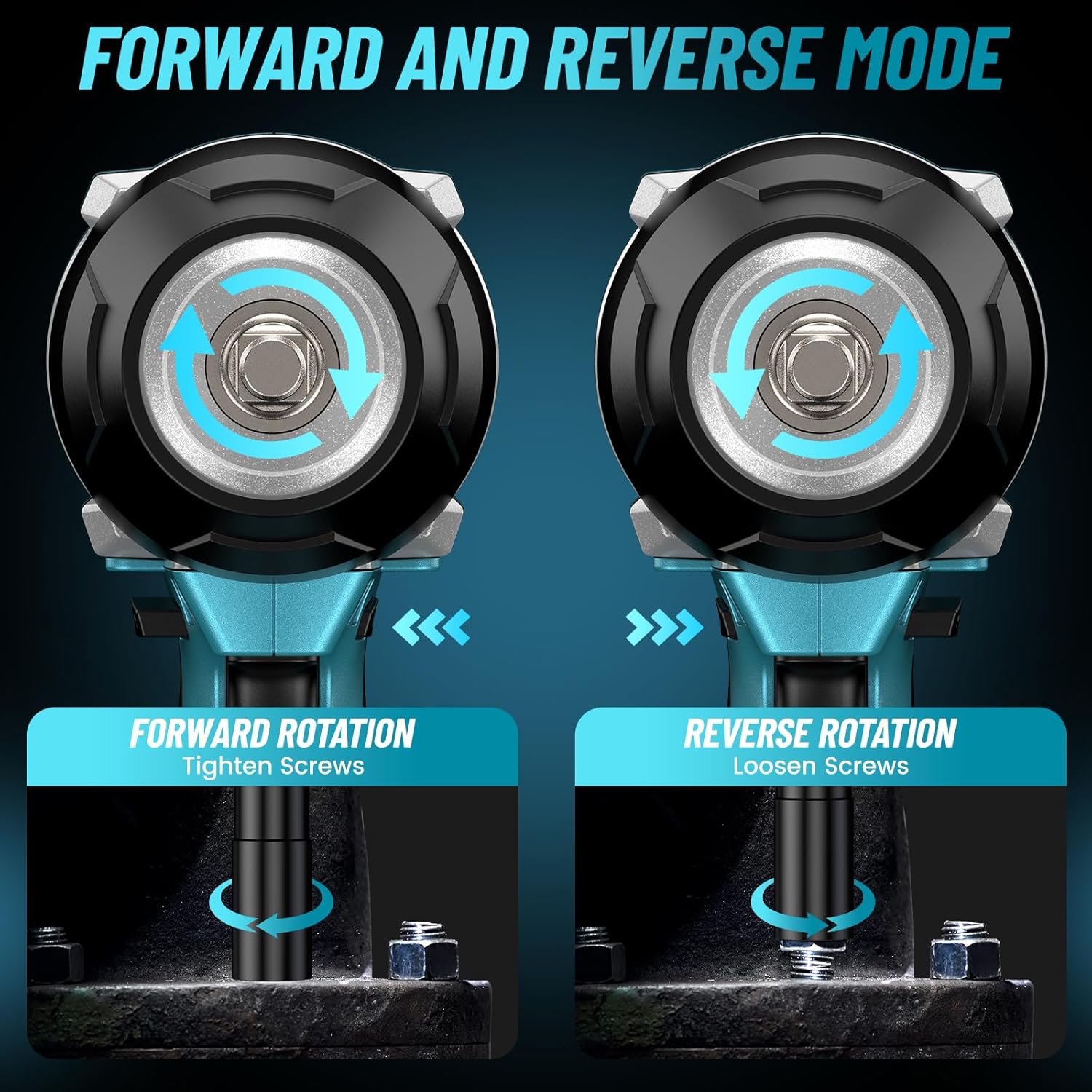 Chave de Impacto Seesii 1300NM de Alto Torque 1/2, Kit de Pistola de Impacto Sem Escovas de 960 Ft-lbs com Anel de Fricção, 2 Baterias Recarregáveis ​​de 5,0 Ah, Chave de Impacto Sem Fio para Camiões, Projetos Pesados, WH810