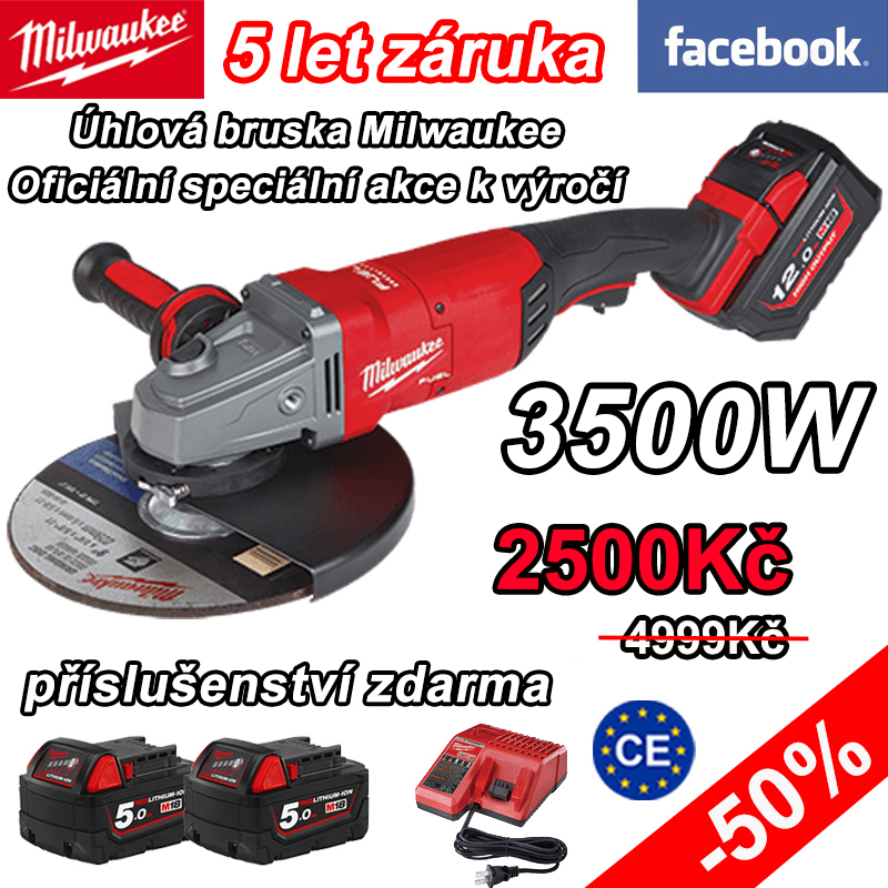 ⚙️[Speciální výročí] Akumulátorová úhlová bruska Milwaukee M18 FUEL 150 mm (s dorazem)