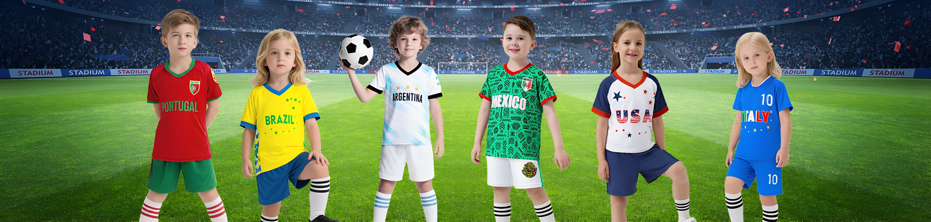 Childrens Soccer Kits: On-Model View