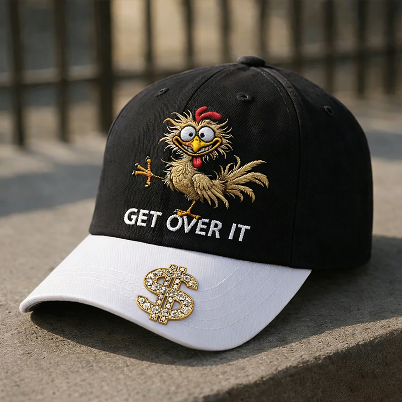 🧢 GET OVER IT™ Funny Chicken Embroidered Cap