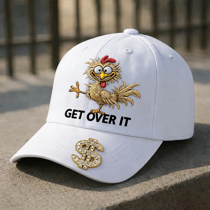 🧢 GET OVER IT™ Funny Chicken Embroidered Cap