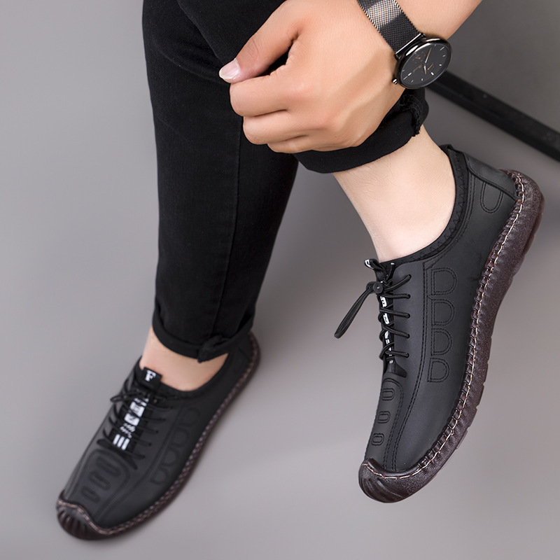 2025 new breathable slip-on casual soft soled men's leather shoes