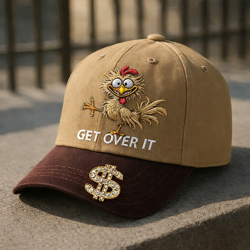 🧢 GET OVER IT™ Funny Chicken Embroidered Cap