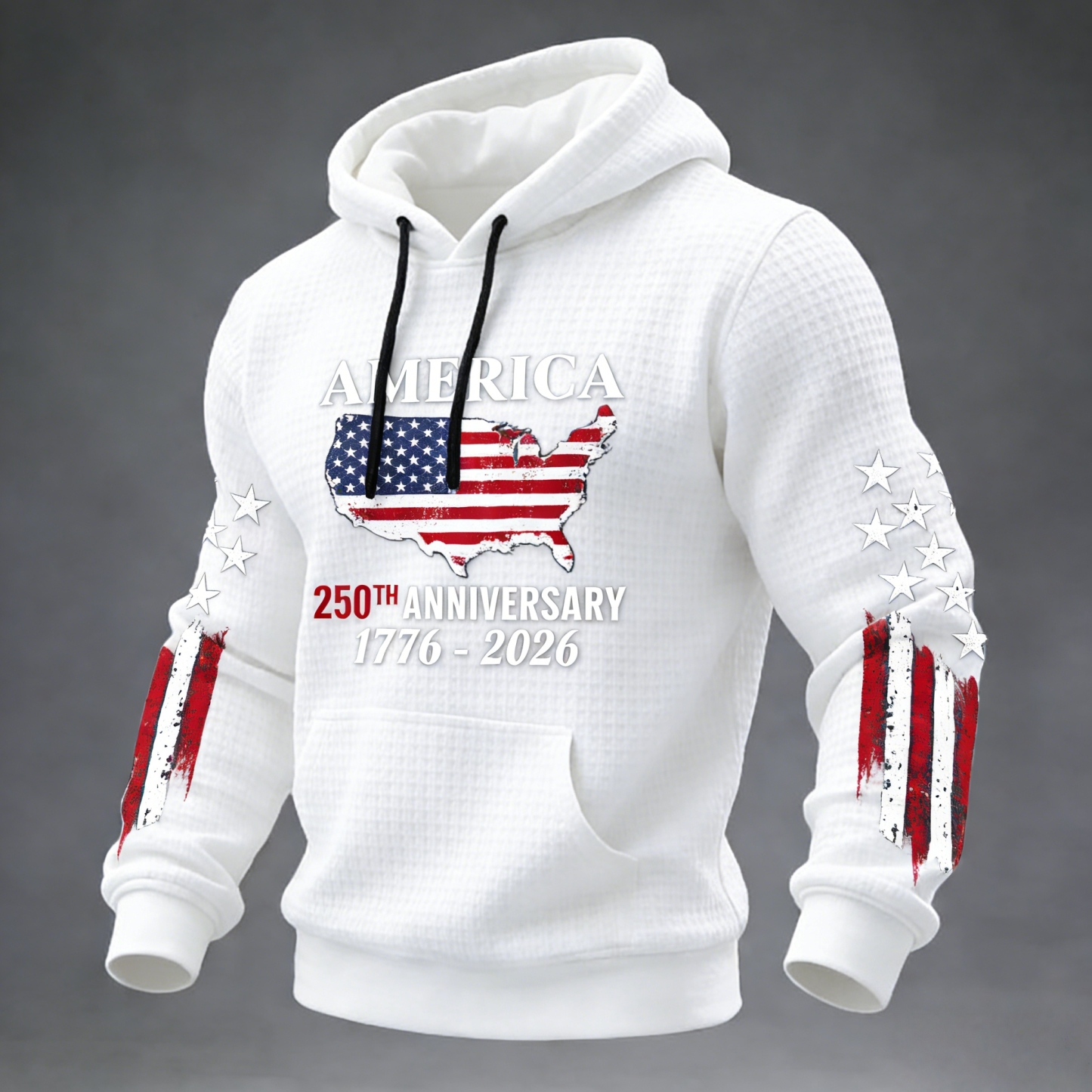 US 250th Anniversary Print Casual Hoodie