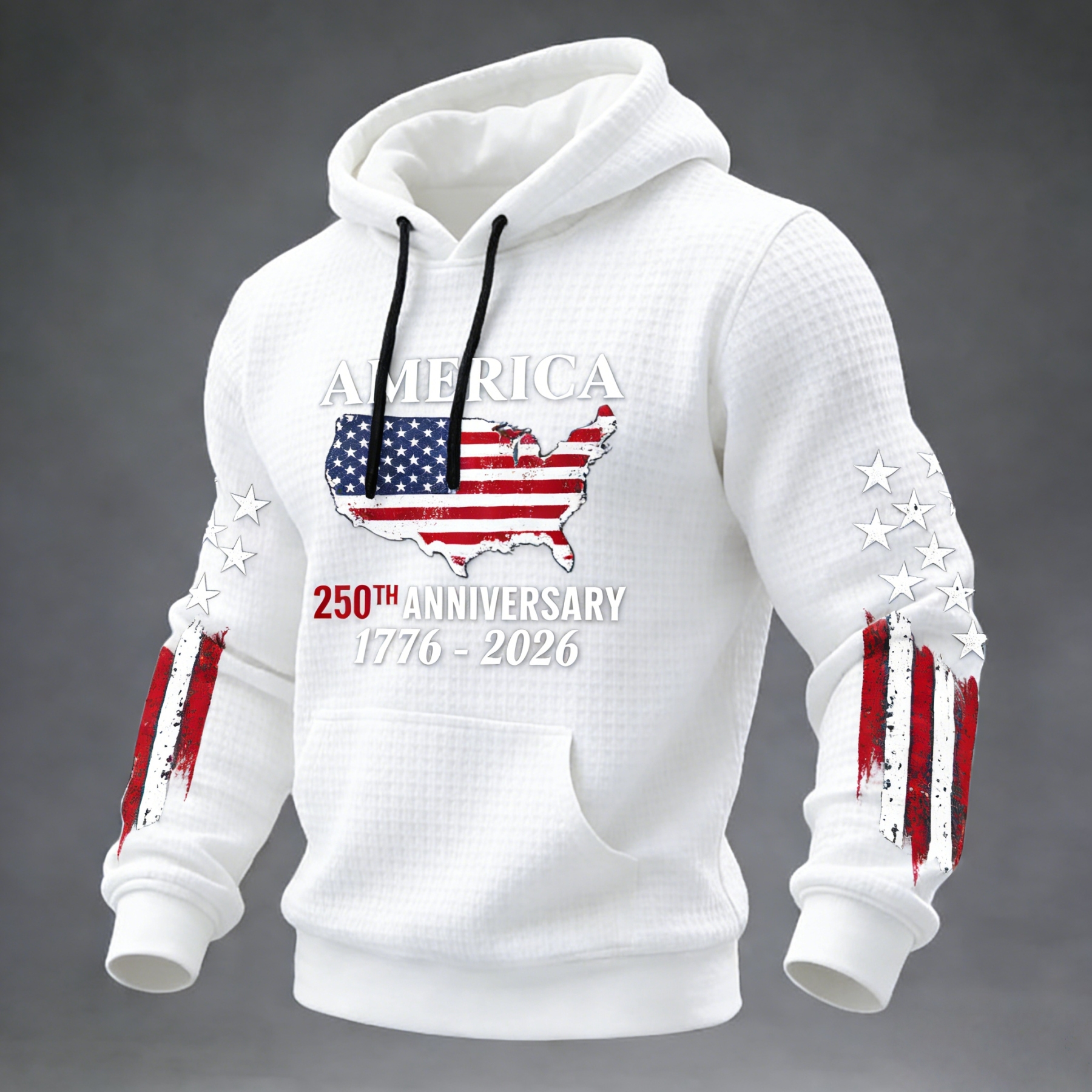 US 250th Anniversary Print Casual Hoodie