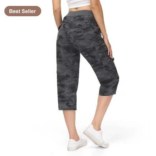 Women's Lightweight Hiking Capris: Quick-Dry, 6 Pockets, Loose Fit