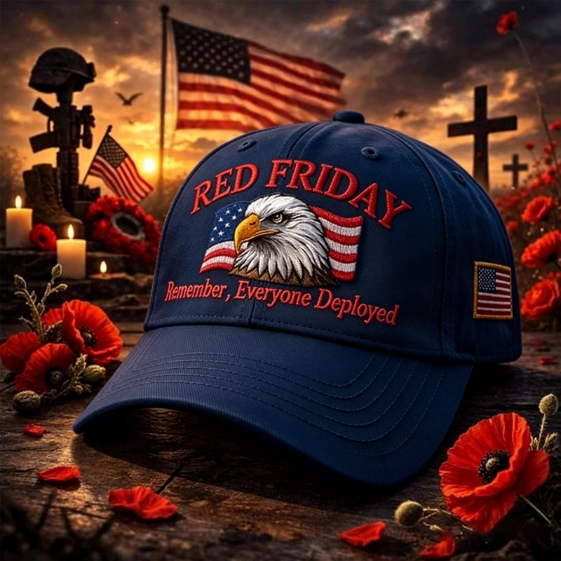 Red Friday Art Printed Casual Hat