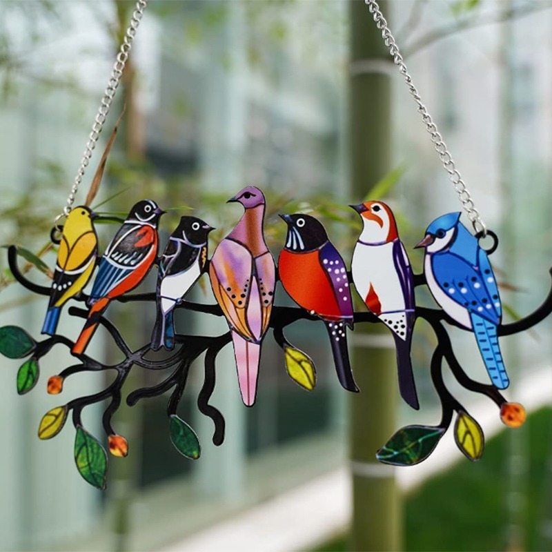 🌿 Colorful Birds Wall Hanging · Art