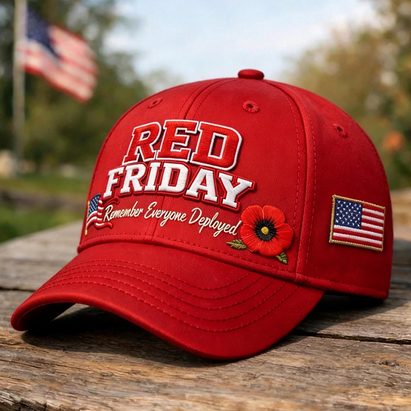 Red Friday Printed Casual Hat