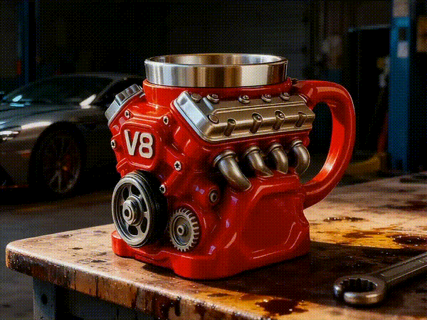 No Car Lover Can Resist Such a Thoughtful Gift – This Handcrafted 3D Engine Mug Fires Up Every Morning with Meaning and Style!