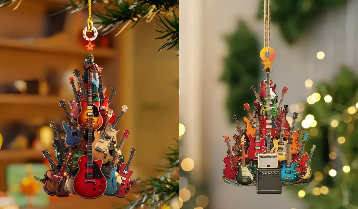 Rockin' Around The Guitar Christmas Tree Ornament