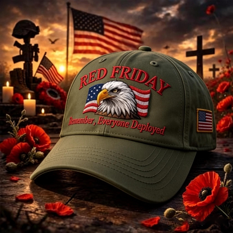 Red Friday Art Printed Casual Hat
