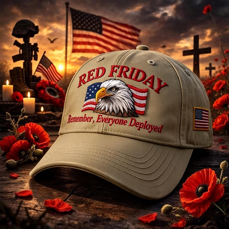 Red Friday Art Printed Casual Hat