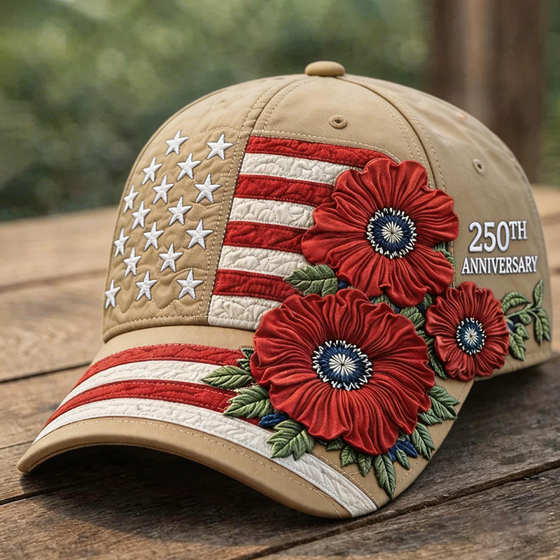 🇺🇸 250th Anniversary Commemorative Embroidered Baseball Cap