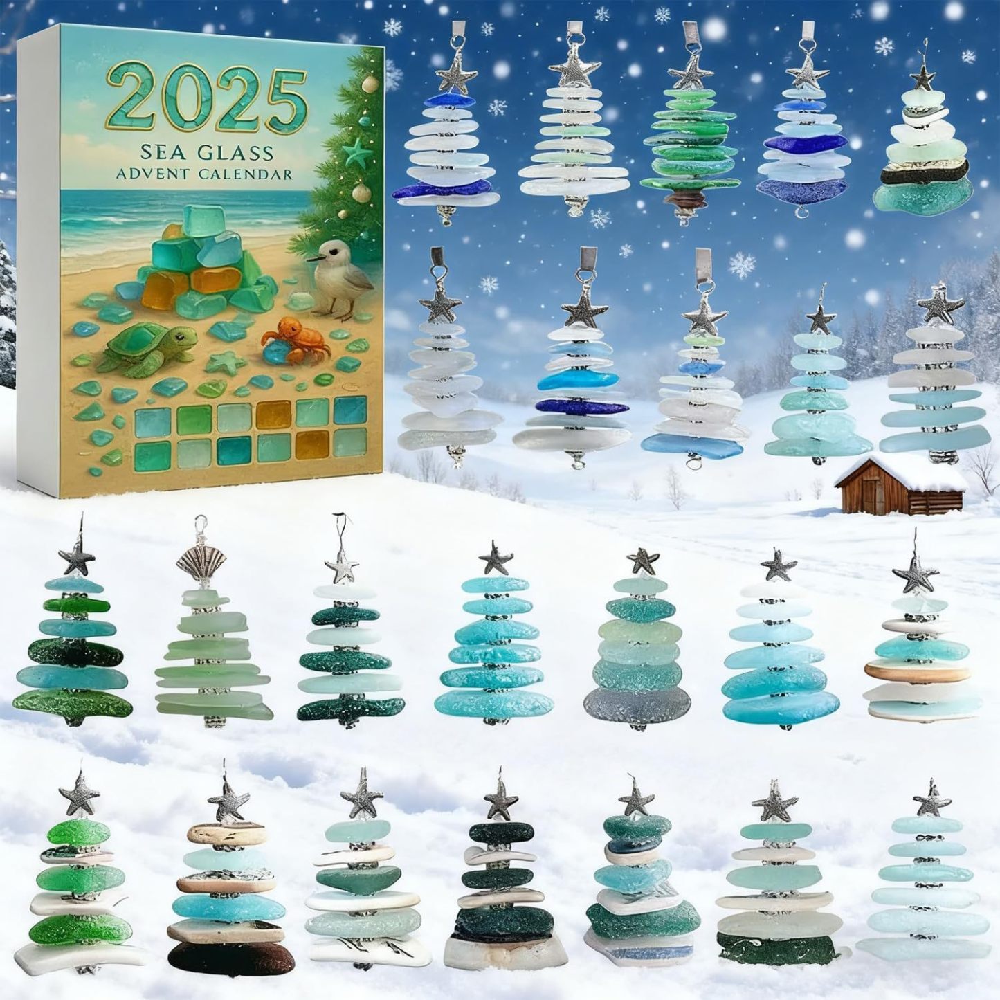 🔥🌊🎄Sea Glass Christmas Tree Advent Calendar🔥