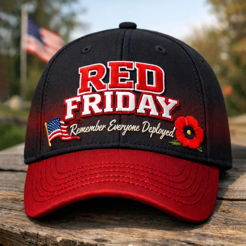 Red Friday Printed Casual Hat