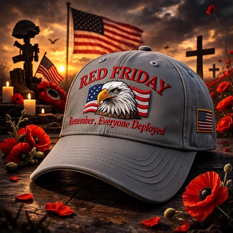 Red Friday Art Printed Casual Hat