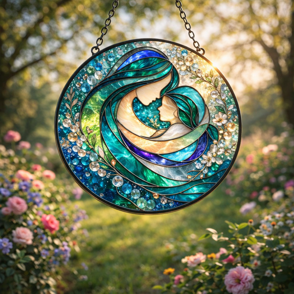 Stained Glass “Mother & Child” Sun Catcher ✨ | Mother’s Day Window Hanging Gift 💐