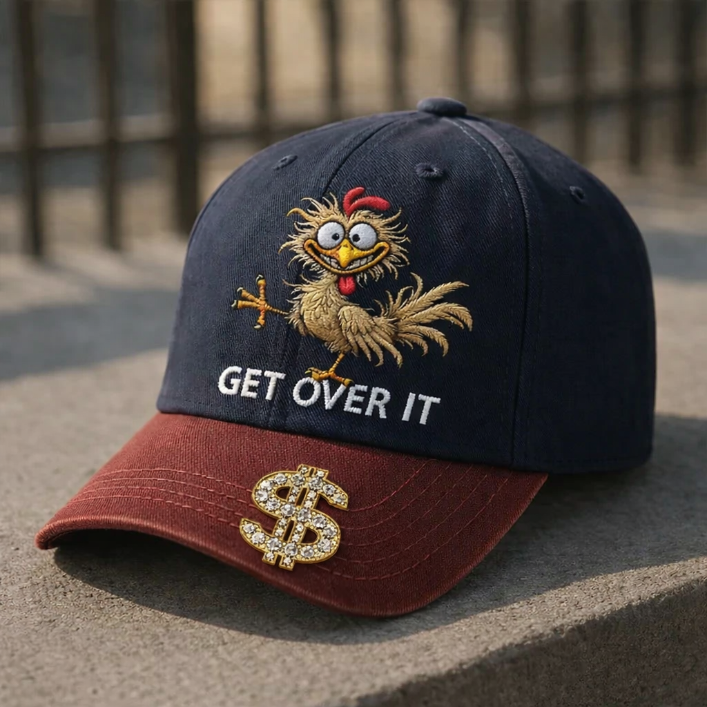 🧢 GET OVER IT™ Funny Chicken Embroidered Cap