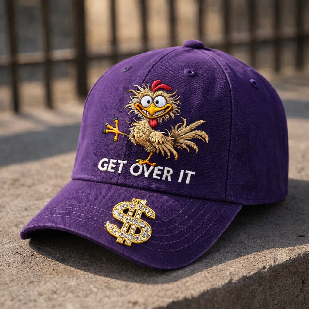 🧢 GET OVER IT™ Funny Chicken Embroidered Cap