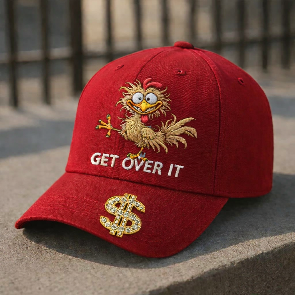 🧢 GET OVER IT™ Funny Chicken Embroidered Cap