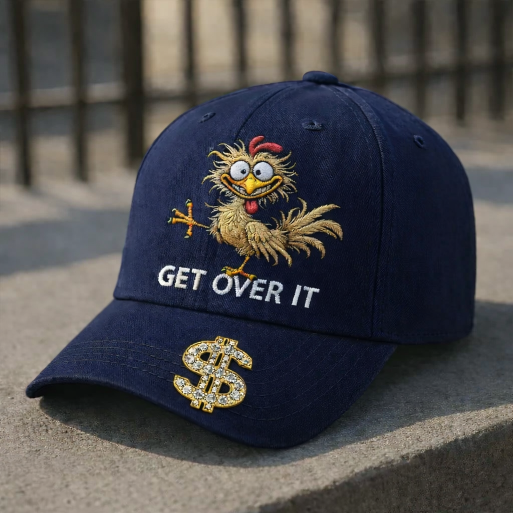 🧢 GET OVER IT™ Funny Chicken Embroidered Cap