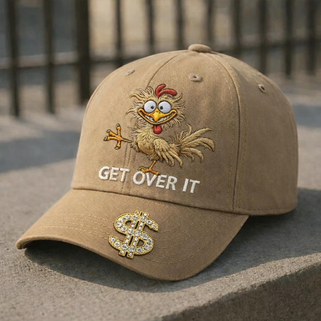 🧢 GET OVER IT™ Funny Chicken Embroidered Cap