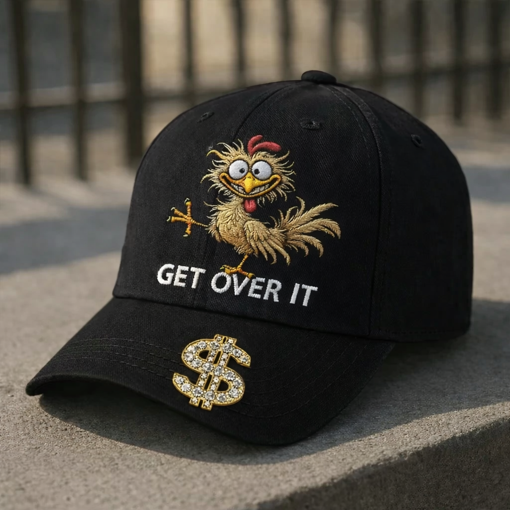 🧢 GET OVER IT™ Funny Chicken Embroidered Cap