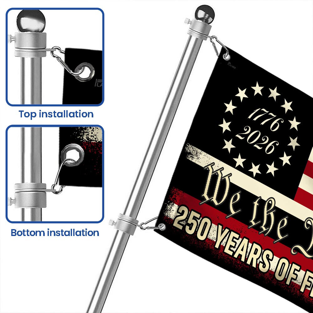 America 250th Anniversary 1776 2026 Semiquincentennial We The People Patriotic Grommet Flag