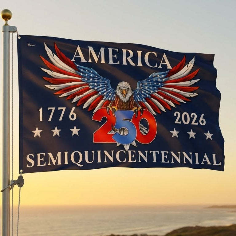 Flagwix American Flag - America 250th Anniversary Semiquincentennial Eagle Grommet Flag