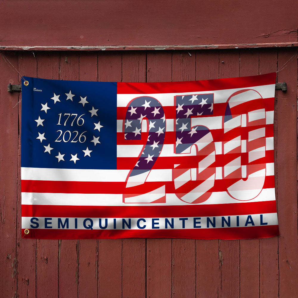 America 250th Anniversary United States Semiquincentennial 1776 2026 Patriotic Grommet Flag