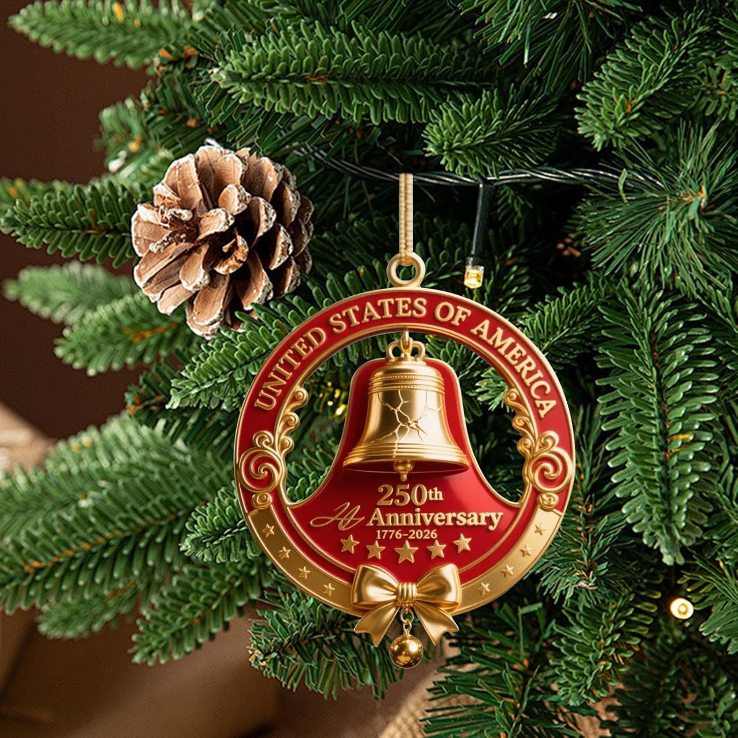 🔥United States 250th Anniversary Bell Ornament
