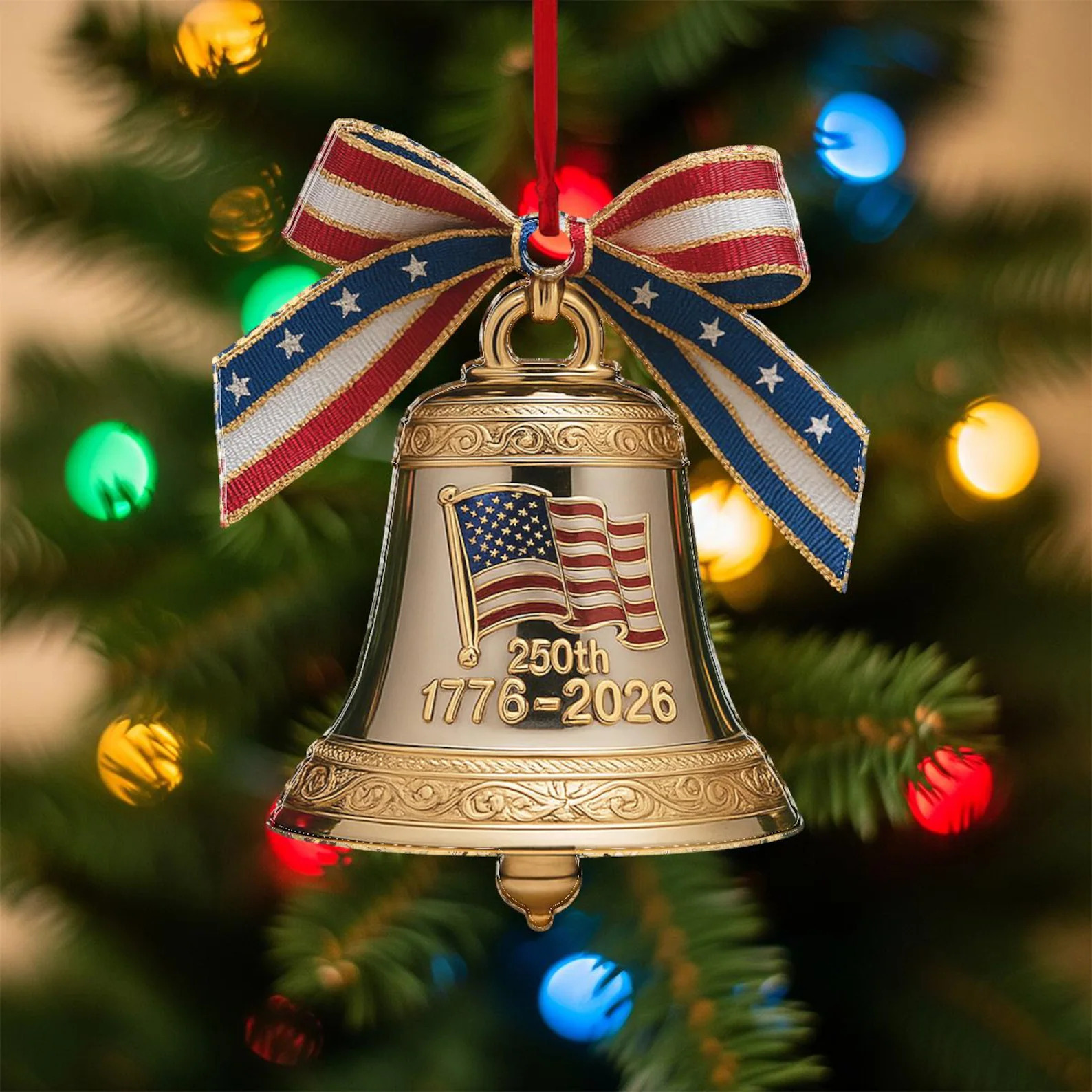 🔥United States 250th Anniversary Bell Ornament