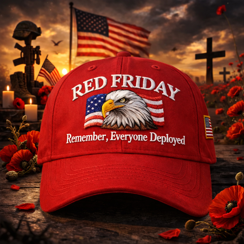 Red Friday Art Printed Casual Hat