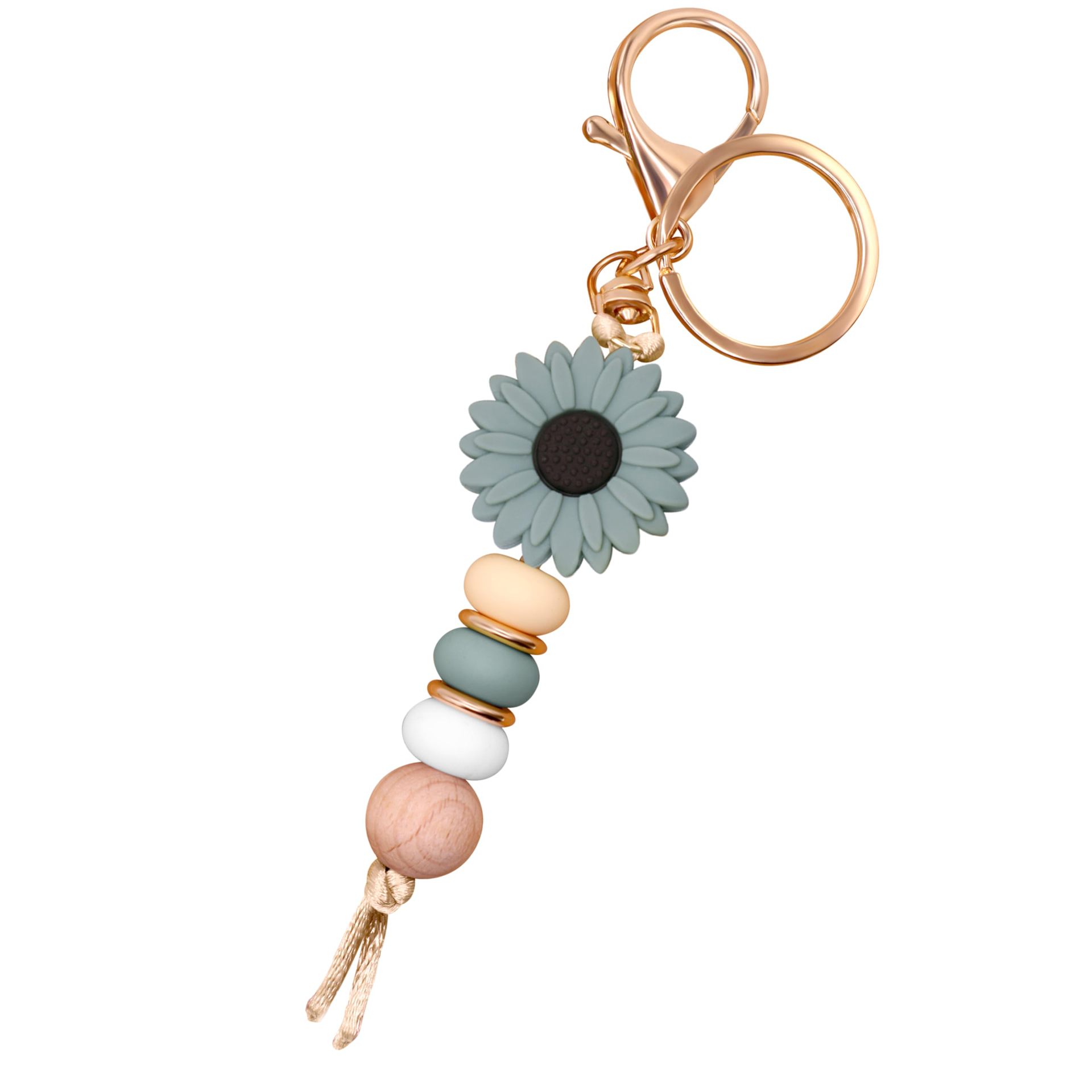 Sunflower Beaded Keychain