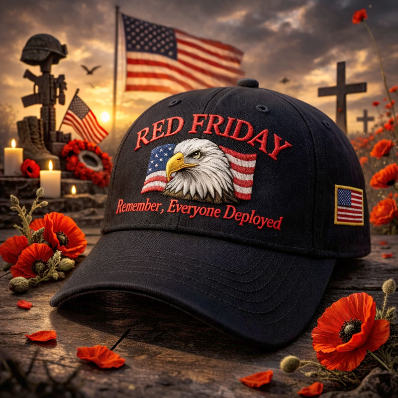 Red Friday Art Printed Casual Hat