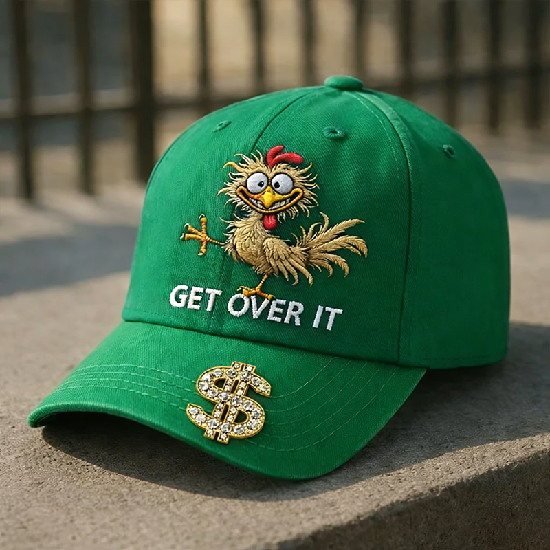 🧢 GET OVER IT™ Funny Chicken Embroidered Cap
