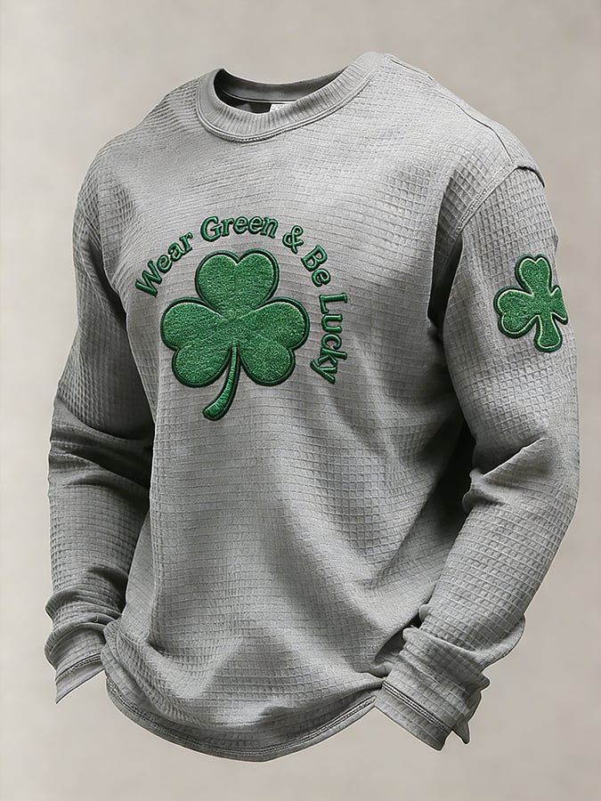 Men's St. Patrick's Day Wear Green & Be Lucky Printed Casual Top