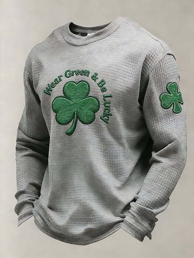 Men's St. Patrick's Day Wear Green & Be Lucky Printed Casual Top