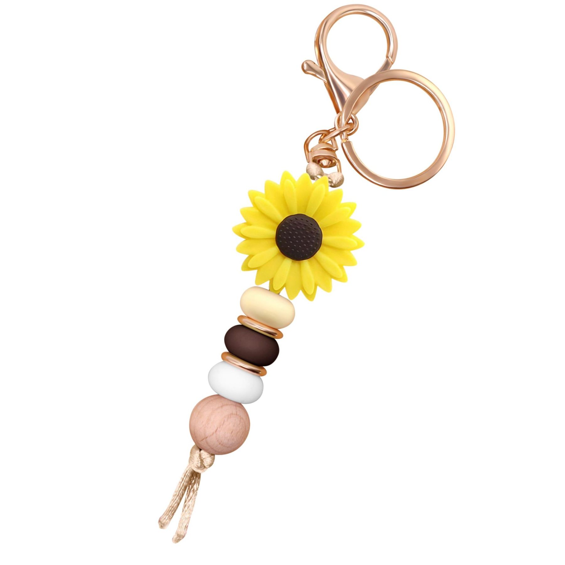 Sunflower Beaded Keychain