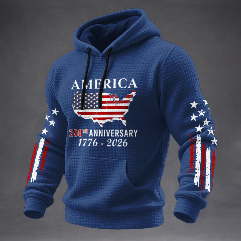 US 250th Anniversary Print Casual Hoodie