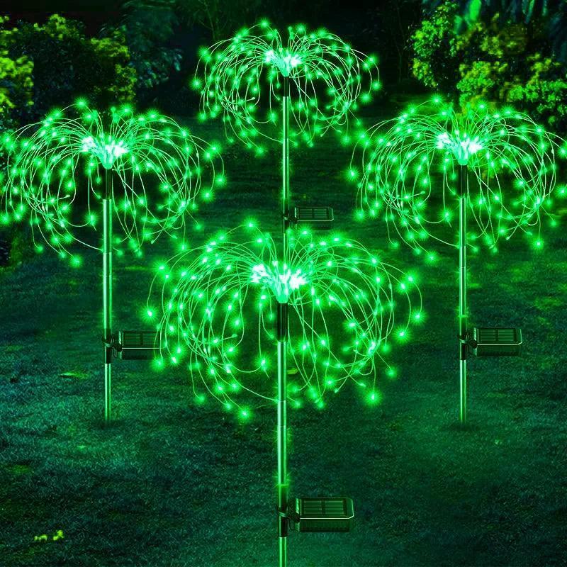 Multicolor Solar Firework LED Garden Lights - Bendable Copper Wire, IP64 Waterproof