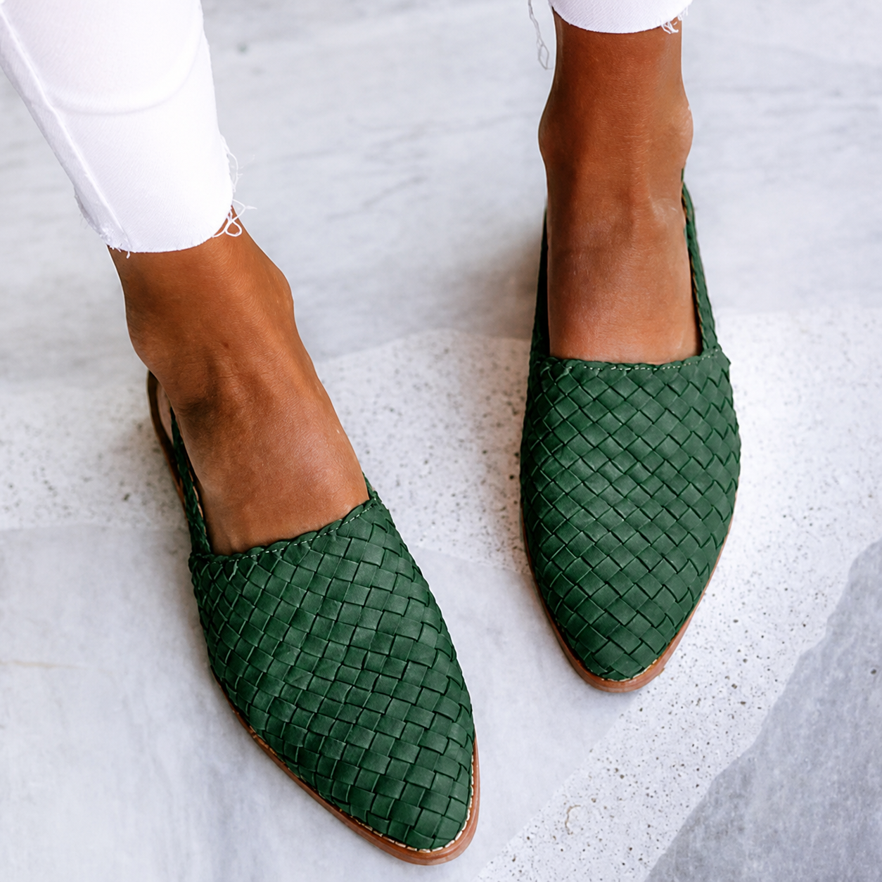 Elegant woven women's moccasins